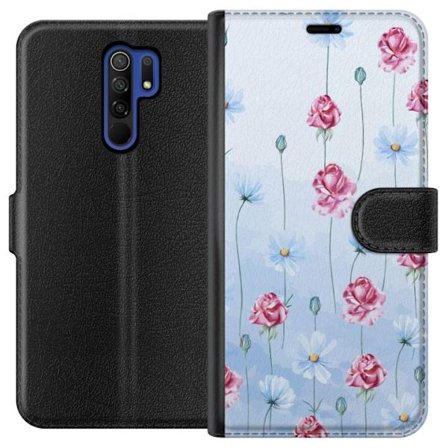 Kompatibelt Lommeboketui til Xiaomi Redmi 9 Petal Reverie Sky Blue