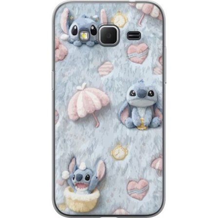 Yhteensopiva Puhelinkuori Samsung Galaxy Core Prime Pisto kuvioita sydämillä, sateenvarjoilla ja pastellin värisellä pehmeällä taustalla