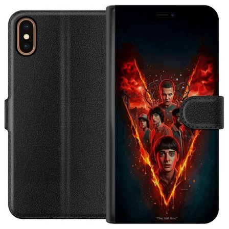 Yhteensopiva Lompakkokotelo Apple Apple iPhone XS Stranger Things tulinen juliste Eleven Mike Will ja porukka dramaattinen Netflix-suunnittelu täydel