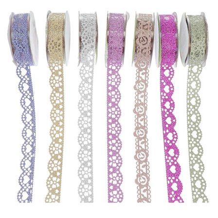 7 ruller gavemærkater planlægningsmærke tape glitter klæbende tape scrapbog blonde tape mærkat hul blonde tape