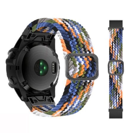 För Garmin Fenix ​​7 Justerbar Nylon flätad Elasticity Watch Band