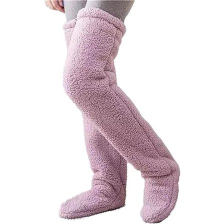 Teddy Legs Strømper, Hyggelige Strømper, Over Knee Høj Fuzzy Plys Tøffel Strømper, Varmt Over Knee Fodtøj, Fuzzy Ben, Lange Fuzzy Strømper