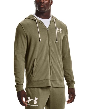 Under Armour Rival Terry LC FZ Tent/Onyx White