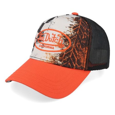 Von Dutch - Multi Keps - Sublimatino Orange/Black A-Frame Trucker @ Hatstore