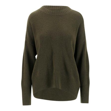 Allude, Sweater made of pure cashmere Crew neck Long sleeves with ribbed detail Straight hem Ribbed edges Green Made in China Composition: 100% 