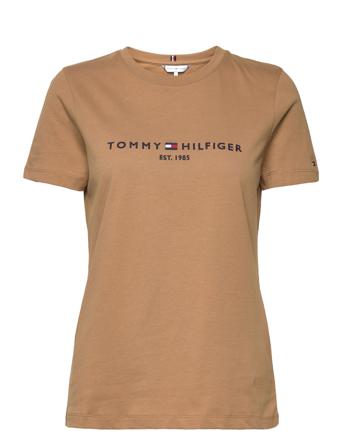 Regular Hilfiger C-Nk Tee Ss T-shirts & Tops Short-sleeved Beige Tommy Hilfiger
