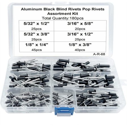 180stk Blindnagler Sortimentsett Popnagler Stor flens