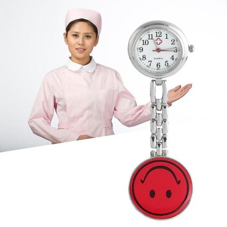 Smile Face Sjuksköterska Fob Watch Clip Watch Medical Use Pocket Quartz Clasp Watch