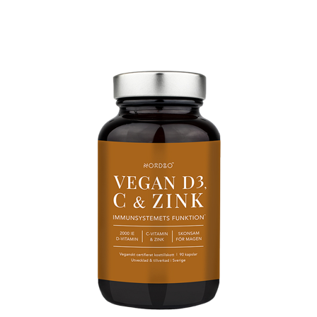 Nordbo Vegan D3 C-vitamin & Zink 90 kapslar