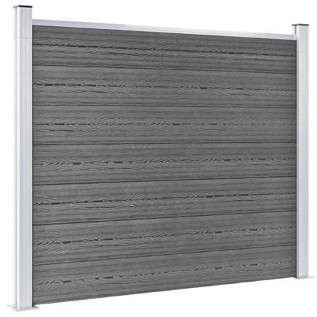 Vidaxl Staketpanel Wpc 180x146 Cm Grå Grå