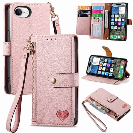 iPhone 16e Plånboksfodral - Rosa