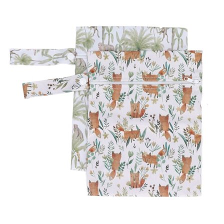 2 stk Baby Cloth Diaper Wet Dry Bags Vanntett Gjenbrukbar Glidelås Babyartikler Yoga Gym Bag 030