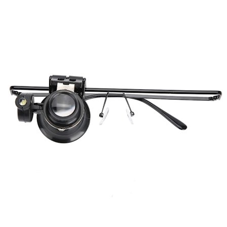 Suurennuslasi LED-valolla, 20X valaistu jalokivikauppiaan suurennuslasi handsfree-tarkkuustyöhön, valaiseva muotoilu korujen tarkastukseen ja