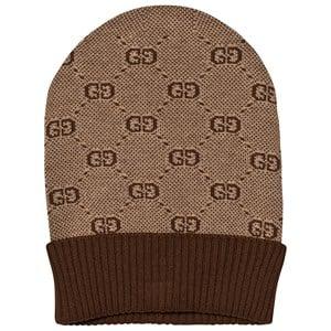 Kids - Gucci Brown GG Logo Beanie L (54cm) - Headwear - L (54cm) - Brown