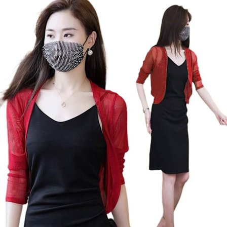 Luftkonditioneringsskjorta dam cardigan WINE RED