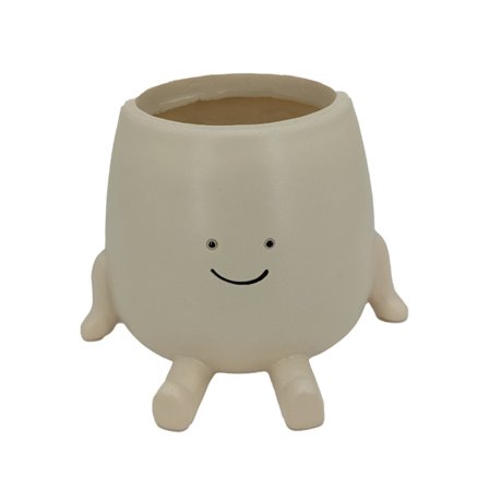 Istuva kukkaruukku, söpö kasvohartsinen istutusastia, koristeellinen mehikasviruukku, jossa on tyhjennysreikä puutarhaan, parvekkeelle, toimiston 