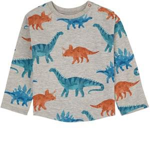 Hatley Roaming Dinos Printed Baby T-shirt Athletic Grey Melange 18-24 Months - Tops - 18-24 months - Grey