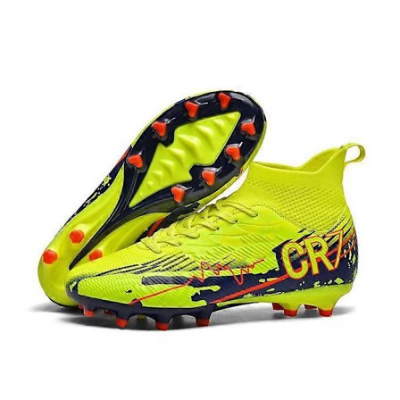 Unisex High-Top Fodboldstøvler til Voksne og Teenagere, Professionelle Strikkede Sokkekrave Fodboldstøvler, Udendørs Faste Underlag Atletisk 