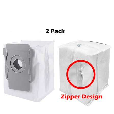 2-pak genanvendelige støvposer med lynlås til iRobot Roomba i1 i3 i4 i6 i7 j7 i8 + Plus (FMY)