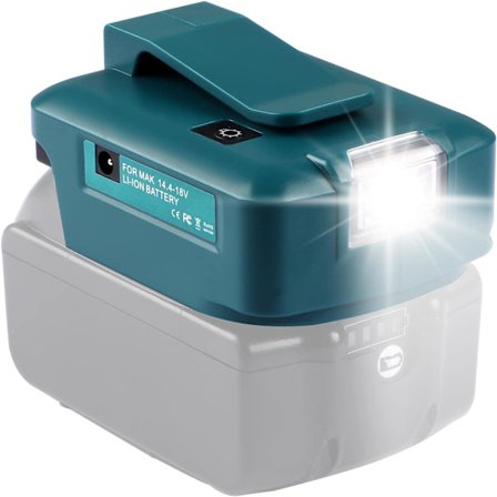 Batteriadapter för 14,4V-18V litiumbatterikonverter med LED