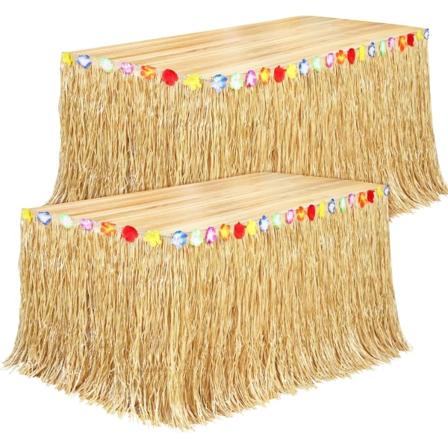 2-pakkaus Luau-ruohopöytähame luonnollinen 9 jalkaa x 29,5 tuumaa Havaiji