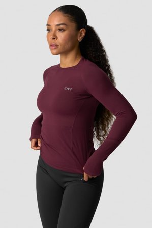 Define Seamless Long Sleeve Dark mahogany