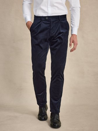 John Henric Men's Navy Blue Trousers Tailored Fit Size 46