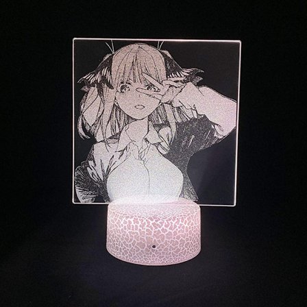 Nattlampa för rum Anime 3D Bildlampa Ljus Färgbyte The Quintessential Quintuplets Nakano Nino Appkontroll Dekoration Fans Presentlampa Led Nattlampa