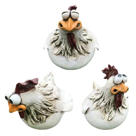 Kyllingestatue Haveskulptur 3 STK 3PCS