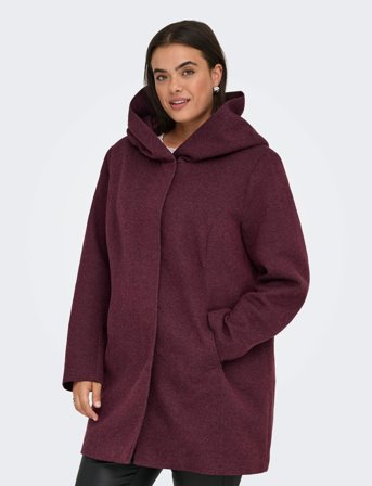 ONLY Carmakoma Carsedona Light Coat Otw Noos - Burgundy - 46-48