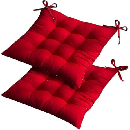 Hynder til spisebordsstole, 2 stk. 40x40cm Rød Tyk s20241212592