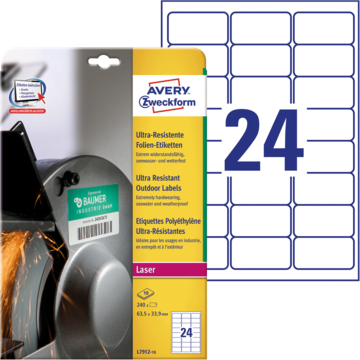 Utendørs etikett Hvit 63,5x33,