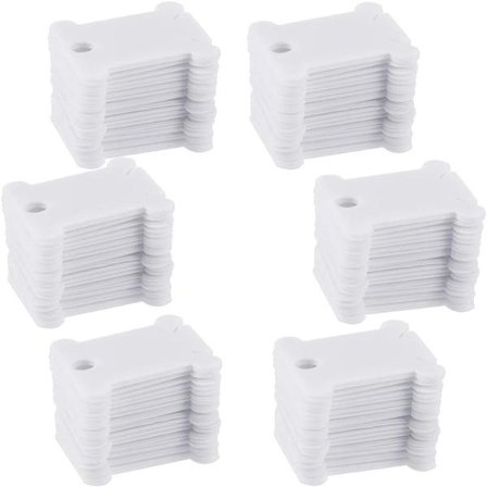 120 stk. plasttrådsruller til korsstingsbroderi, trådoranisator, trådspoler til håndarbejde, gør-det-selv broderi, syopbevaring, hvid