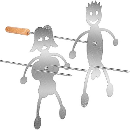 2 stk. hotdog marshmallow ovn opgraderet version dreng og pige grill gaffel rustfrit stål grillspyd