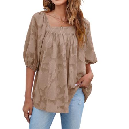 Casual Damblus Volang Plisserad Hollow Loose-fit Shirt Dance