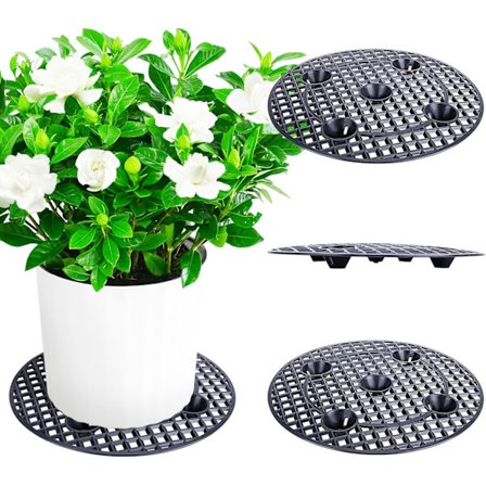 4-pakke plantepotte løfter, planteholder, 7,87 tommer plantepotte underkop, sort, til at forhindre råd og skader på terrasser og dæk