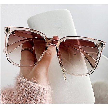 Tvådelade Mode Överdimensionerade Solglasögon Kvinnor Män Fyrkantiga Solglasögon Lyxmärke Design Vintage Rosa Gröna Glasögon Sexig Kvinna