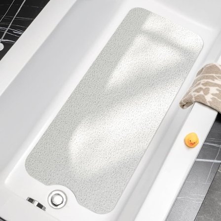 Anti-skli badematte 40x100 cm – PVC dusjmatte med dreneringshull, rask tørking og sklisikker_OF