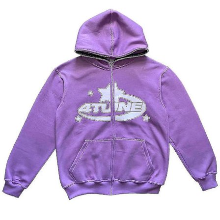 Tøj Stjerne Print Retro Oversized Hoodie Y2k Street Hip- .i