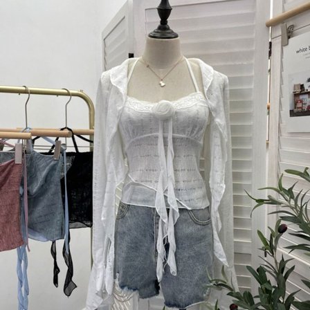 Topp Cardigan Set Camisole WHITE