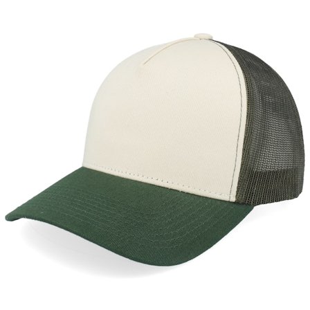 Equip - Grå trucker Kasket - Blank Stone/Olive/Dark Green A-frame Trucker @ Hatstore