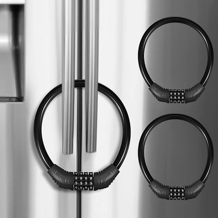 Lås för kylskåp frys 10000 kombinationer Säker rem Badrumsdörrar Husvagn Skruvlöst kylskåpslås (svart)-3 stycken