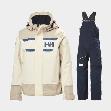 Completo da vela Helly Hansen Jr Salt Port 2.0, Cream + Navy, bambini & junior, 140 cl (10 anni)