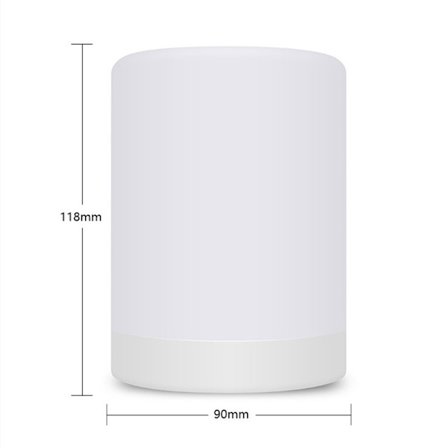 LED-nattlampa, smart sängbordslampa, dimbar touch-kontroll