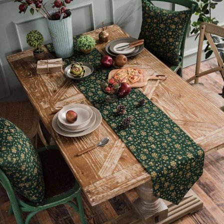 *Bomulds- og linneddugløber juleklokker mønster, dekorativ*