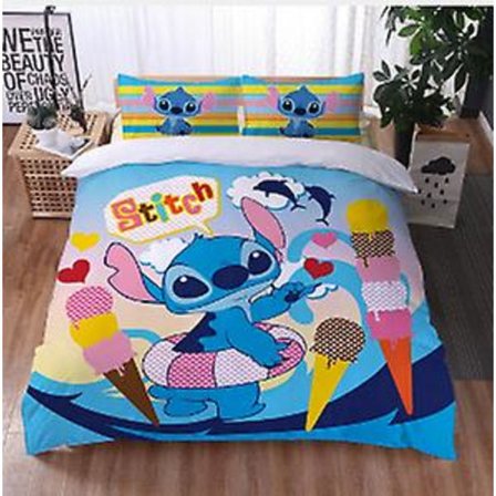 3D Digitaltryck Kit Cartoon Stitch Sängkläder Tredelad Set SDZ5 180*200cm -ZHENV(180*200cm)