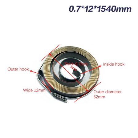 1Pc Spiral Flat Wire Coil Torsion Fjäder Constant Force Extensi