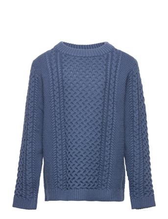 Structure Sweater Pulllover Blå FUB