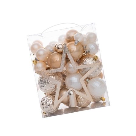 Festivaldekorasjoner Bunter Plastikk Uknuselige Ornamenter og Skinnende Juletre Topper