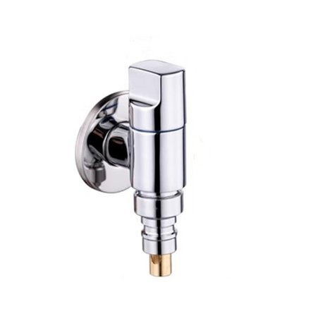 Mässing mini enkel utloppsvinkelventil för tvättmaskin med vattenstopp